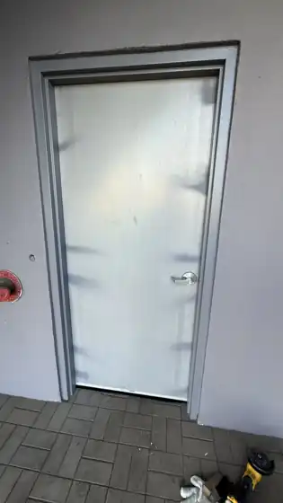 Hollow-metal commercial door and frame installation